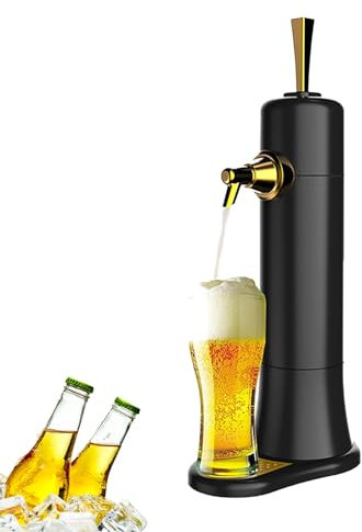 WUCIOA Bierschaummaschine, 500 ml Tisch-Bierzapfanlage, Ultraschall-Vibrationsschäumer, Kühlfunktion, einfache Reinigung, abnehmbare Zapfpumpe, Bierschaummaschine für Zuhause und Partys