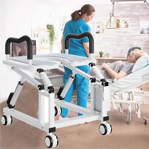 Electric Toilet Seat Lift Riser,Automatic Toilet Chair Riser With Remote Control & 360° Universal Wheels,Lifter For Disabled,Toilet Lift Seat For Elderly,Support To 220lbs
