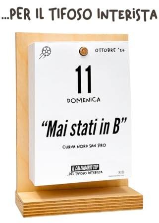 Le calendrier du fan INTÉRISTE 2026 | Une année d'émotions souvenirs et anecdotes | Insert | Dans un coffret cadeau | 10 x 14 cm | Fabriqué en Italie