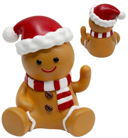 Birtern Bewegliche Weihnachtsfigur, beweglicher Arm, Weihnachtsmann-Dekorationen – Weihnachtsmann, niedliche, Statue für Urlaub, Winter, Küche, Zuhause, Schreibtisch,