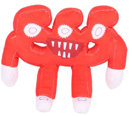 AMZLORD 'Gehirn Stehlen' Plüschfigur – Fantasievolles Kuscheltier for Kinder & Erwachsene, Sammler-Softie, Weiches Stofftier for Dekorationsliebhaber und Geschenke in Rot mit 3 Augen