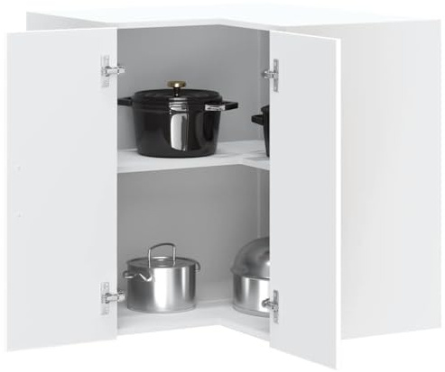 Frdhee Gabinete de medicamentos Cocina,Armario colgante de esquina de cocina de madera blanca,Armarios para comedor y oficina
