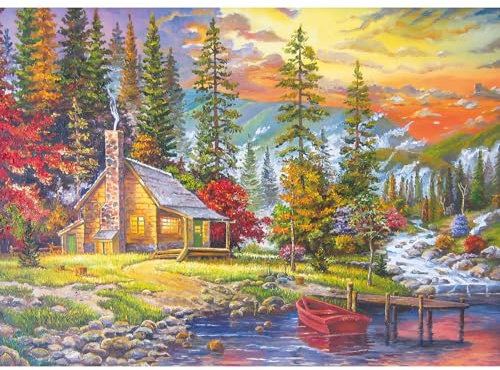 TangComplete Puzzle 500 Teile, 500 Teile Puzzle für Erwachsene ab 14 Jahren, hochwertiges Klassisches Puzzle als Geschenk für Entspannung und Dekoration, Puzzle mit Berghütte-Motiv