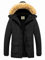 WenVen Homme Veste Matelassée Manteau Chaud à Capuche d'hiver en Coton Classique Manteau d'Extérieur Coupe-Vent Veste d'Extérieur Décontractée Puffer Blouson Noir S