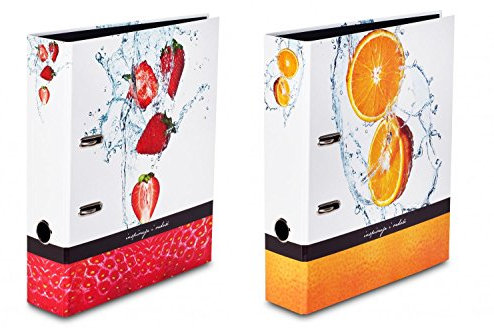 2 verschiedene Motivordner Livepac Fruits / DIN A4 / Erdbeere + Orange