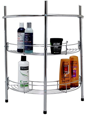 2 Tier Chrome Bathroom Under Basin Sink Storage Shelf Rack & Towel Rail by Pilot Imports®