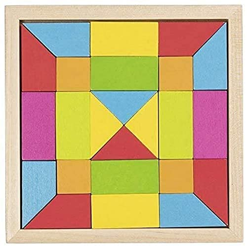 Legespiel Regenbogen Mosaik: 15,5 x 15,5 x 2 cm, Holz, lasiert, 24 Teile