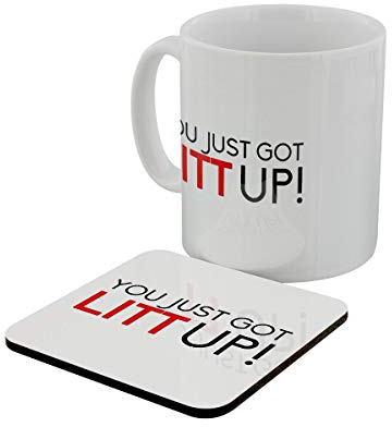 Grindstore Kaffeebecher und Untersetzer You Just Got Litt Up weiß