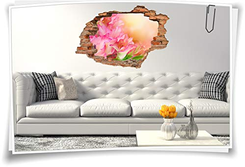 3D Wand-Aufkleber Wand-Bild Wand-Tattoo Wand-Sticker Wand-Durchbruch Gladiolen Blumen-Strauß Harmonie Glück Lebens-Freude Deko Raum-Gestaltung, 150x100cm