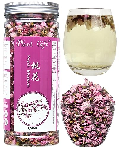Plant Gift Dried Peach blossom Flower Tea, Dried Peaches Flower, Fleur de pêches séchées,Tisane Fleurs de Pêche Santé 40G/1.41oz