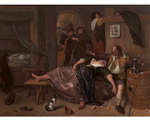 Artery8 Steen Das betrunkene Paar Bier Wein Großer Leinwanddruck 46x61 cm