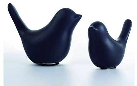 Insiswiner Kleine Satues Keramik-Vogel-Dekoration für Regal, Wohnzimmer, Tisch, Figur, Garten, Cottage, 2 Stück