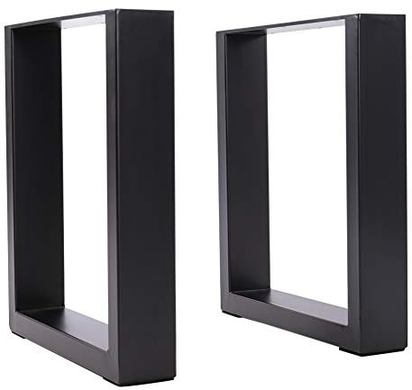 INMOZATA Tischkufen 2 Stück Tischbeine Metall Möbelfüße Tischgestell Tischkufen mit Schrauben für Esstisch Schreibtisch Stizbank 50 x 7 x 71cm Schwarz