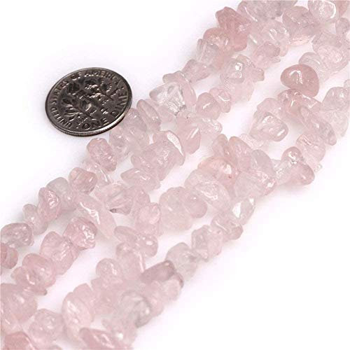 Perline di quarzo rosa autentiche da 5-8 mm di forma irregolare, chip burattati, perline sfuse per la creazione di gioielli, 1 filo, 81,3 cm