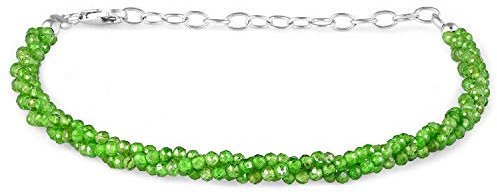Chromdiopsid Armband, russisches Chromdiopsid, gedrehtes Armband, natürliche Chromdiopsid-Perlen, Edelsteinarmband für Sie