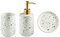 Ensemble de salle de bain 3 pièces accessoire de salle de bain texture terrazzo en résine, organisateur de vanité de décoration moderne avec distributeur de savon, porte-brosse à dents et porte-savo
