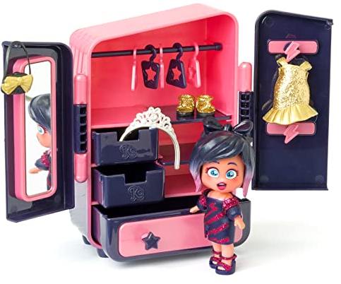 Ava’s Wardrobe – Wardrobe with more than 18 fashion accessories and exclusive doll with 3 funny expressions. Includes 2 outfits, accessories and shoes, hangers, drawers and 3 stickers