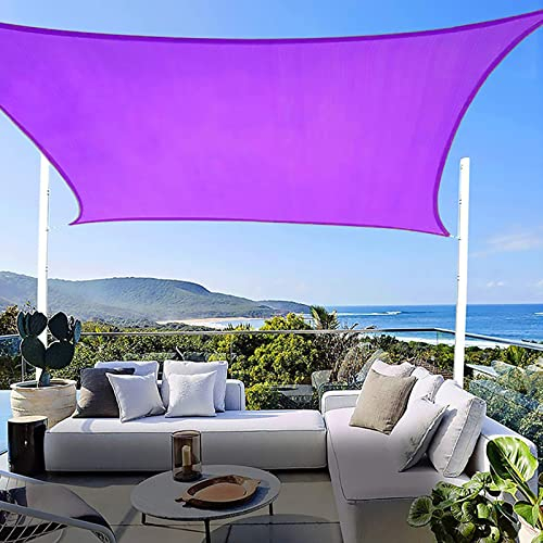 DMCE Sonnenschutzsegel Rechteck,Sonnenschirm Markise Mit Strapazierfähigem Wasserdichtem Uv-Block,Für Patio Garden Outdoor-aktivitäten-Lila 13.1x16.4ft