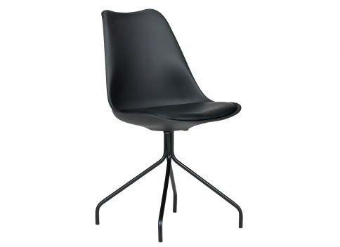 Esszimmerstuhl California schwarz Retro Design und Loungestuhl Kunststoffschale mit Polster - Variante & Farbe wählbar - Stuhl Stoff Wohnzimmerstuhl Lehnenstuhl Lehne Küchenstuhl Kunstleder