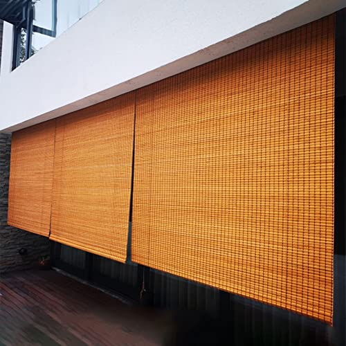 Roller Blind Outdoor Shade Roller Blind Bamboo - Japanese Style Large Blackout Shades Panel with 90% UV Protection, Porch Pergola Gazebo Privacy Screen (Size : W130cm x H240cm)