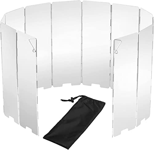 SEADESKY Faltbar Aluminium Windschutz 12 Stücke Windschutz für Gaskocher Windschutzscheibe für Campingkocher Windschutz Faltbarer Windscreen Camping für Outdoor Öfen Gaskochern