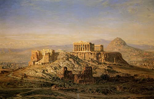 ZIMARO Leinwanddruck Und Poster Wandkunst Bild Reproduktion die Akropolis Athene von Ernst Carl Eugen Körner für Wohnkultur 60x90cm