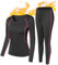 SIMIYA Damen Thermounterwäsche Set, Winter Skiunterwäsche Set Ski Thermo Unterwäsche mit Innenfleece, Thermowäsche Atmungsaktiv Funktionswäsche für Winter (Schwarz-Rose, XL)