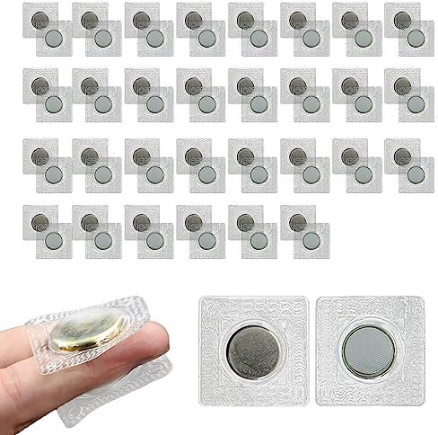 30 Pairs of Invisible Magnet Buckles, Mini Hidden Magnet Buttons, PVC Plastic Wrapped Magnets, Sew Magnetic Snap, Suitable for Clothes, Purses, Backpacks
