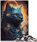 SIBREA Puzzle für Erwachsene, Maine-Coon-Katzenpuzzle, 1000-teilig, Karton, Jigsaw, Realistisch, 1000 Stück, 1 Set, Ab 12 Jahren