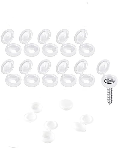 zalati Schraubkappen 100pcs Schraubabdeckungen 0.34 Kunststoff Scharnierschrauben Snap-on Cases für Schraube Verstecken Dekoration Weiß