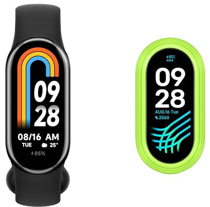 Xiaomi MI Smart Band 8 Schwarz, Smartwatch, 16 Tage Akkulaufzeit, vollständige Aufladung in 1 Stunde, kontinuierliche Gesundheitsüberwachung, professionelle Analyse des Trainings, MI Band 8 Laufclip