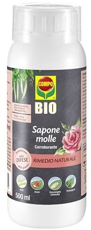 COMPO BIO Sapone Molle Concentrato, Potenziatore delle Difese delle Piante nei confronti di Insetti, Afidi, Acari e Cocciniglia, 100% Naturale, 500 ml