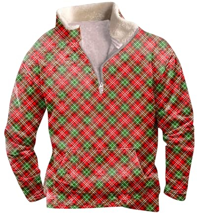 T Shirt V Ausschnitt Hoodys Herren Herren Trachtenjanker Kapuze Santa Windbreaker Tshirt Herren Mit Sprüchen 2 In 1 Pullover Warmer Winterpullover Herren Hoodie Herren Ohne Tasche(Vermilion,M)