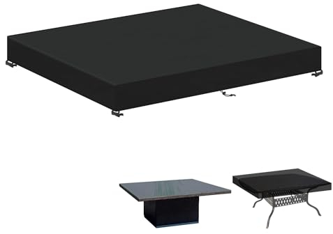 LAMUNI Tischplattenhülle 150x100x15cm Tischplatte Schutzhülle Outdoor Tisch Abdeckung Gartenmöbel Gartentisch Hülle Wasserdicht Gartentisch Abdeckung Winterfest Gartentischdecke Plane, Rechteckig