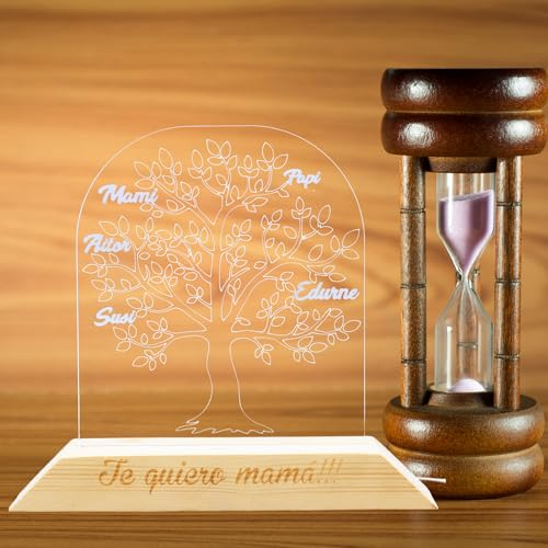 EDURAIT Lampe LED d'arbre de vie personnalisable avec noms - Cadeaux personnalisés pour décoration de chambre et de Noël - Design élégant pour décoration de maison et chambre d'enfant
