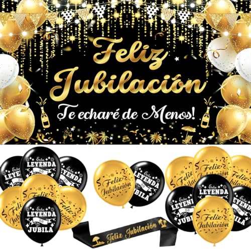 Fiesta Jubilacion Decoracion: Guirnalda We Will Miss You, Banderin y Sash - Globos, Regalo Incluido