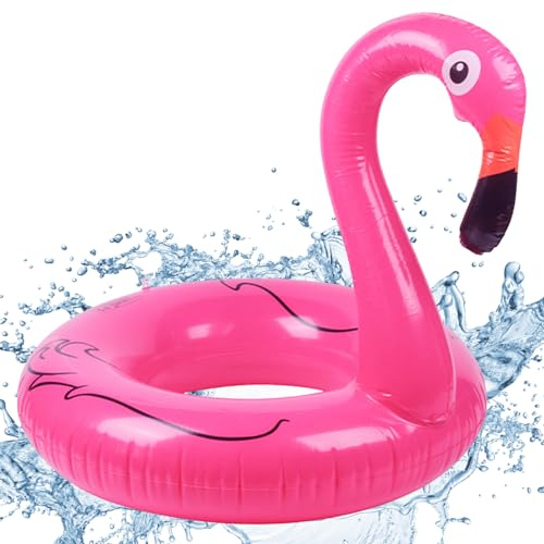 KIKVTER Schwimmring Erwachsene, Schwimmring Flamingo aufblasbar, Flamingo Schwimmring, Schwimmreifen Erwachsene, Flamingo Pool, Aufblasbare Schwimmring für Erwachsene & Kinder, Strand Schwimmring