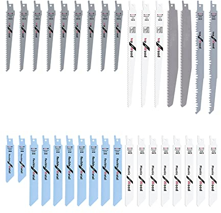 Kreissägeblatt, Gehrungssägeblatt for mehrere Materialien (auch bekannt als Holzblatt, Metallschneidblatt, TCT-Sägeblatt), TCT-Kreissägeblatt for Holz, Stichsägeblatt, 32-teiliges Stichsägeblatt-Set f