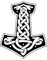 Generic Viking Thor's Hammer - Allwetter-Aufkleber, Vinyl-Aufkleber, Auto, Laptop, LKW, Werkzeugkasten, Fenster, Tumbler, Boot, Anhänger usw (Silber, 5x6), AMZUCDDE001