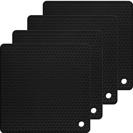 IFFMYJB Sottopentola in silicone, sottopentola in silicone per presine, sottopentola quadrati per piatti caldi, pentole e padelle, tappetini caldi multiuso per bancone della cucina, antiscivolo,