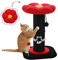 PAWZ Road Gothic Katzenkratzbaum, Hoch für Indoor-Katzen Mit Super Dickem Kratzbaum [Dia=14cm], Abnehmbares Flauschiges Katzenbett, Mit Federball für Halloween