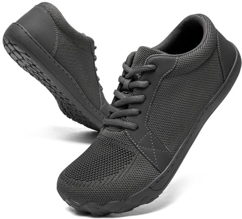 YRLTYO Herren Barfußschuhe Weit Zehenschuhe Schuhe Sneaker Minimalistische Traillaufschuhe Walkingschuhe Grau 43