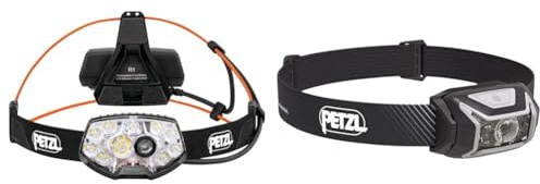 PETZL - Stirnlampe NAO RL - Unisex, Schwarz, Einheitsgröße & Wiederaufladbar - Stirnlampe ACTIK CORE - Unisex, Grau, Einheitsgröße