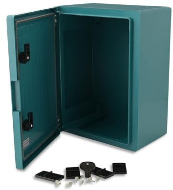 BOXEXPERT® Verteilerkasten außen wasserdicht [ABS Kunststoff IP65 Gehäuse] wasserblau (Serie Fleet) 400x300x195mm | Schaltschrank außen | Wandschrank | Industriegehäuse | Leergehäuse