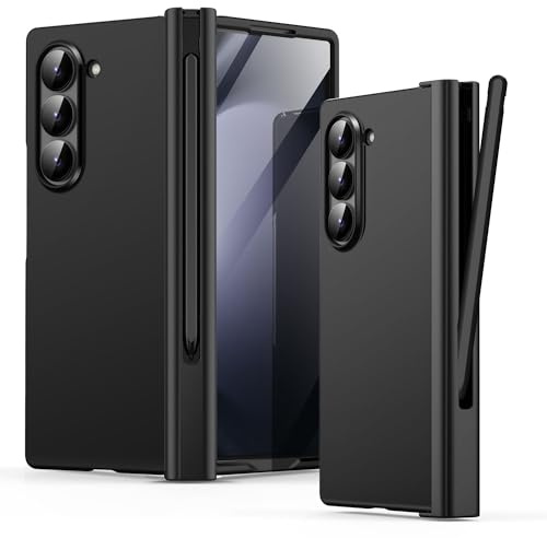AICase Schutzhülle für Galaxy Z Fold 6, Original-Schutzhülle, integrierter Displayschutz mit S Pen Holder 360, Full Body Protection Cover für Samsung Galaxy Z Fold 6 5G Case 2024, Schwarz