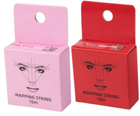 SKISUNO Boxen Augenbrauen Tattoo Zeichnungsmaßband Ruler Für Präzises Augenbrauen-mapping Inkl Pinker Und Roter Box Leicht Und Tragbar Accessoire Für Kosmetikprofis
