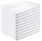 MIVIDE 10 vassoi da portata in plastica bianca, 34,5 x 25,3 x 3,2 cm, riutilizzabile, rettangolare, in plastica, per artigianato, scuola, casa