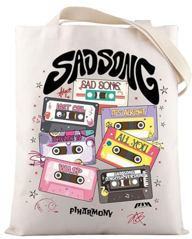 VAMSII Album Merch K-Pop-Mitglieds-Fans Canvas-Tragetasche, K-Pop-Musikliebhaber, Geschenk, Sängeralbum, Geschenke, koreanisches Drama, P1htapetote, Medium