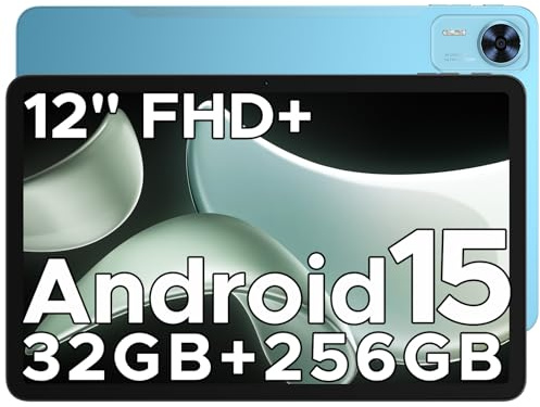 DOOGEE T36(2025) Tablet Android 15 Tablets,12 inch Tablet 20GB+256GB/ 2TB Expand Octa-Core Android Tablet,8800mAh,2000 * 1200 FHD+ Touchscreen,GPS,5G WiFi,Dual Camera,BT5.0,Widevine L1,Metal Blue