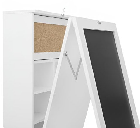 Primal Internet GmbH Wandklapptisch Küche mit Regal | Klapptisch Wand klein Weiß aus Holz | Wandtisch klappbar mit Schublade